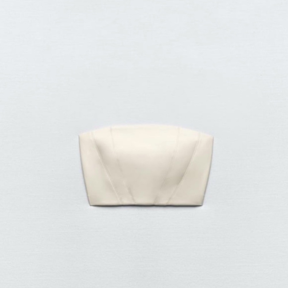 Zara corset cream leather crop